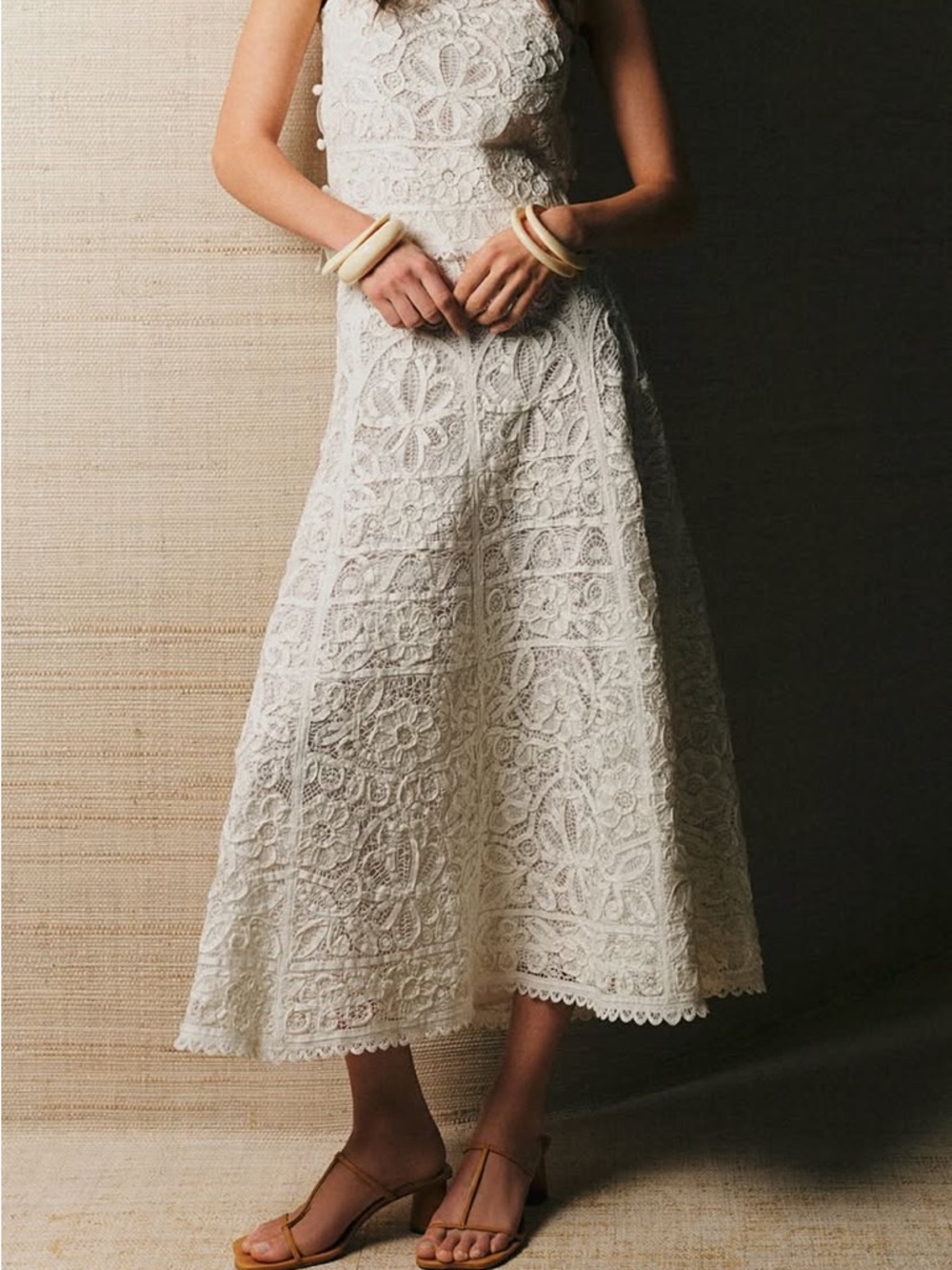 White Lace Midi Skirt 🤍 - Picture 1 of 5